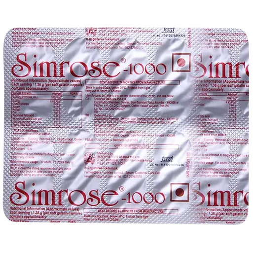 simrose 1000mg capsule 10's